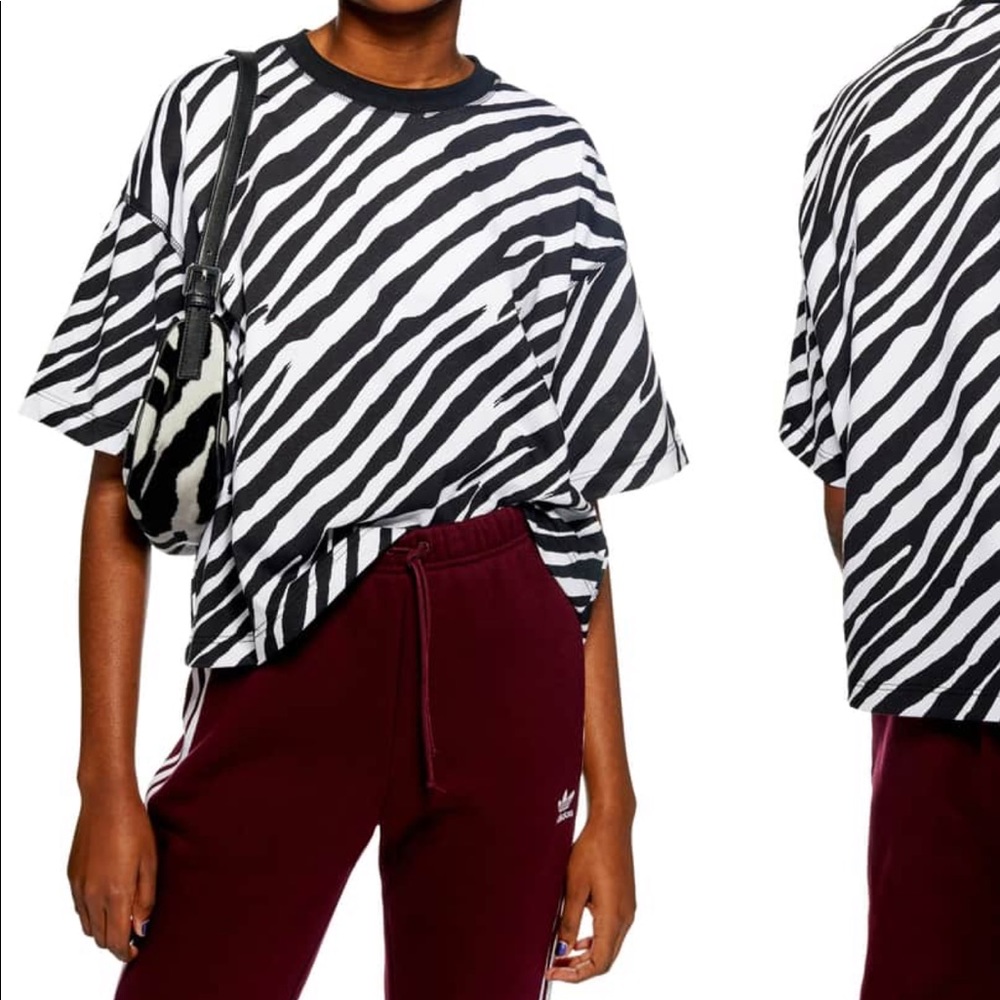 Topshop Zebra Print Boxy Tee NWT